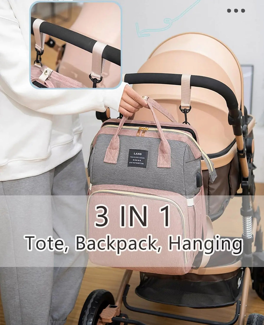 Baby Backpack With Foldable Bed For Travel And Diaper Storage