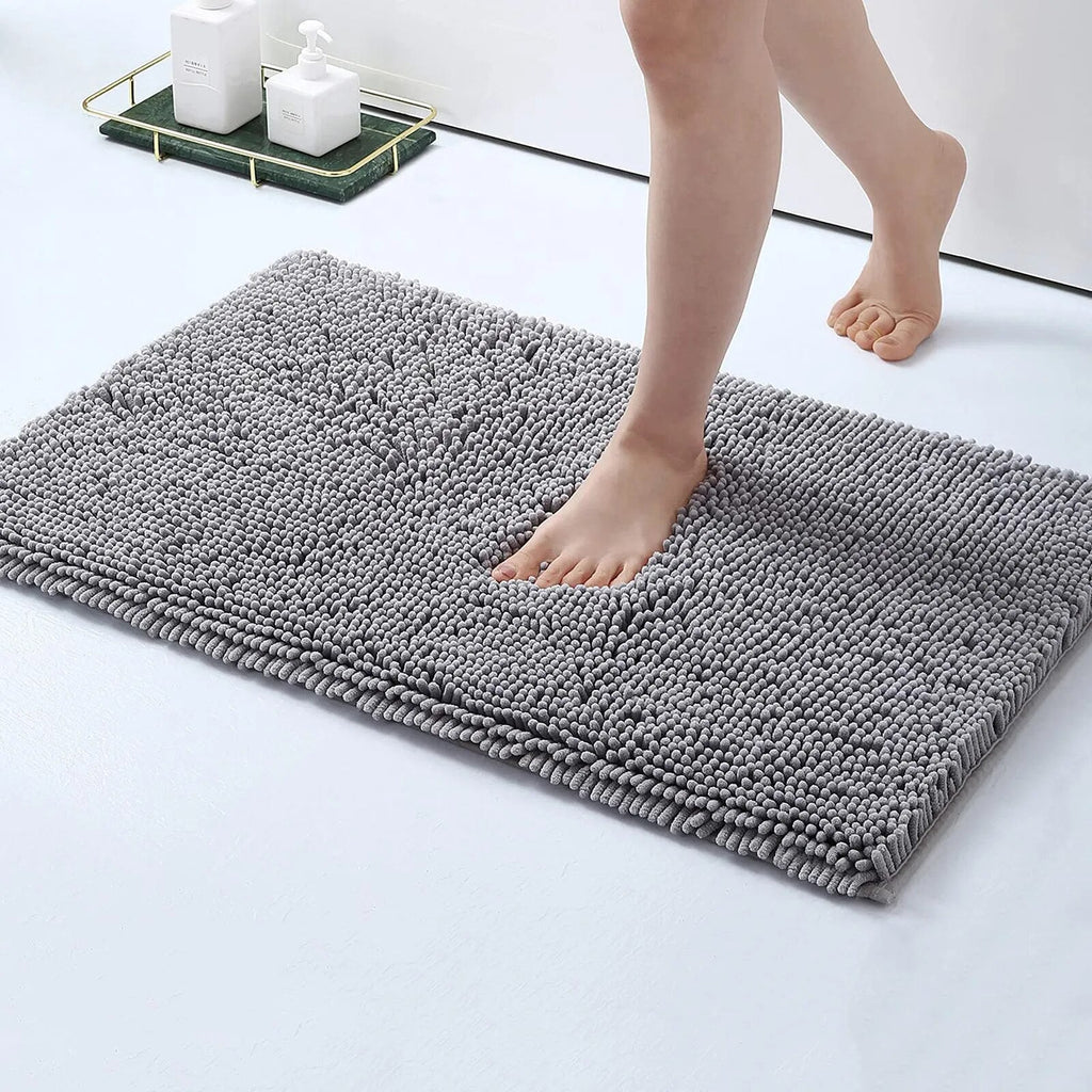 Soft Absorbent Bath Rug With Thick Backing And Non Slip Grip