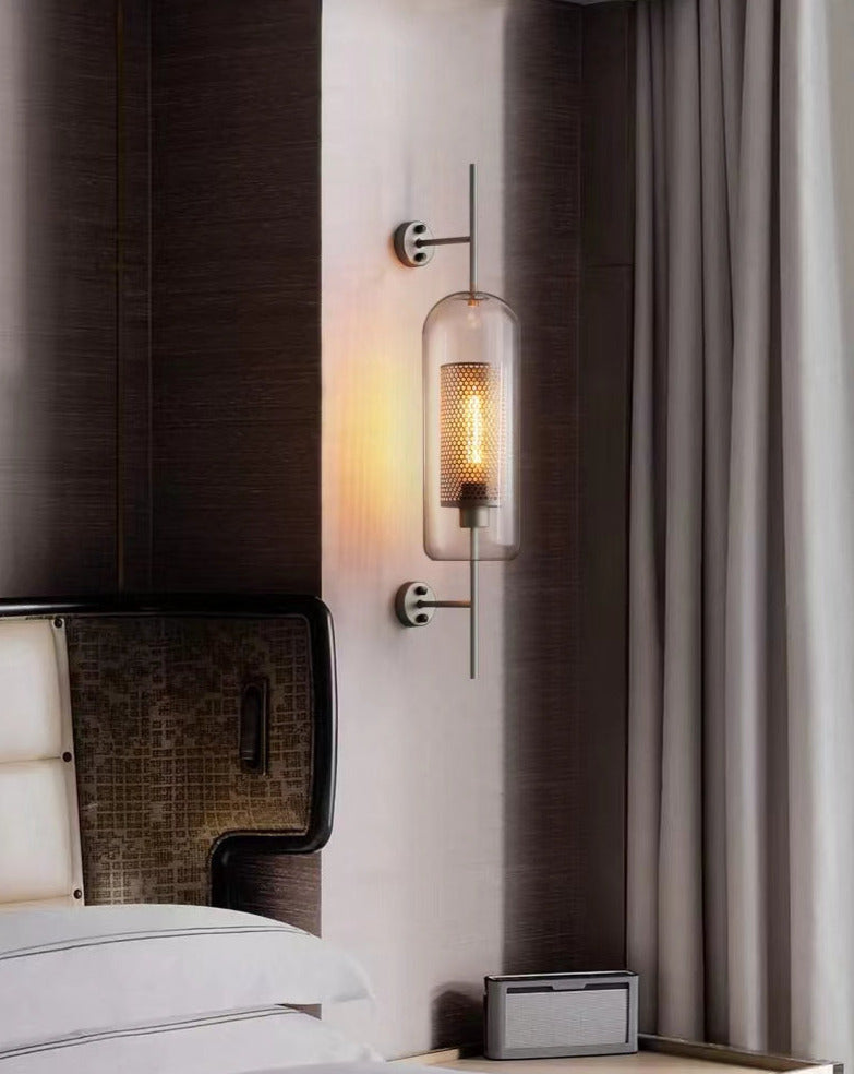 Alora Honeycomb Wall Sconce in Brass and Glass