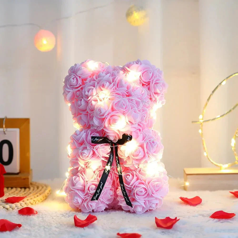Amara Romantic Eternal Rose Teddy Bear Gift Set for Special Occasions