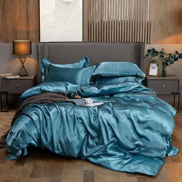 Premium Silk Bedding Set Exuding Luxury And Timeless Elegance