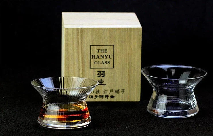 Crystal Whisky Glass With Funnel Design 170ml Handmade Japanese Boxed Set Connoisseurs
