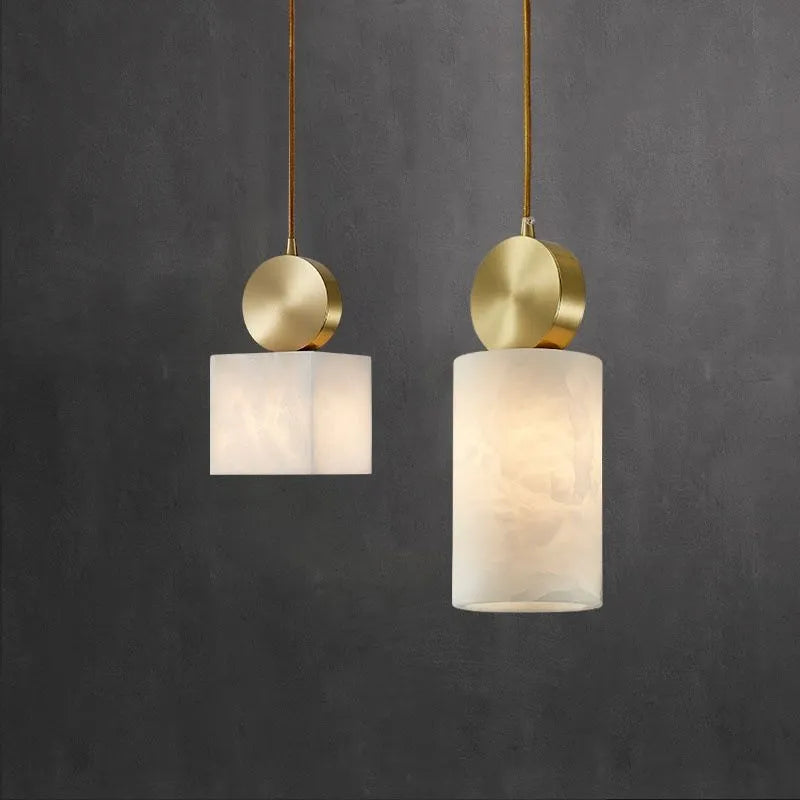 AuroraStone Kolekcja marmurowych, miedzianych lamp wiszących LED