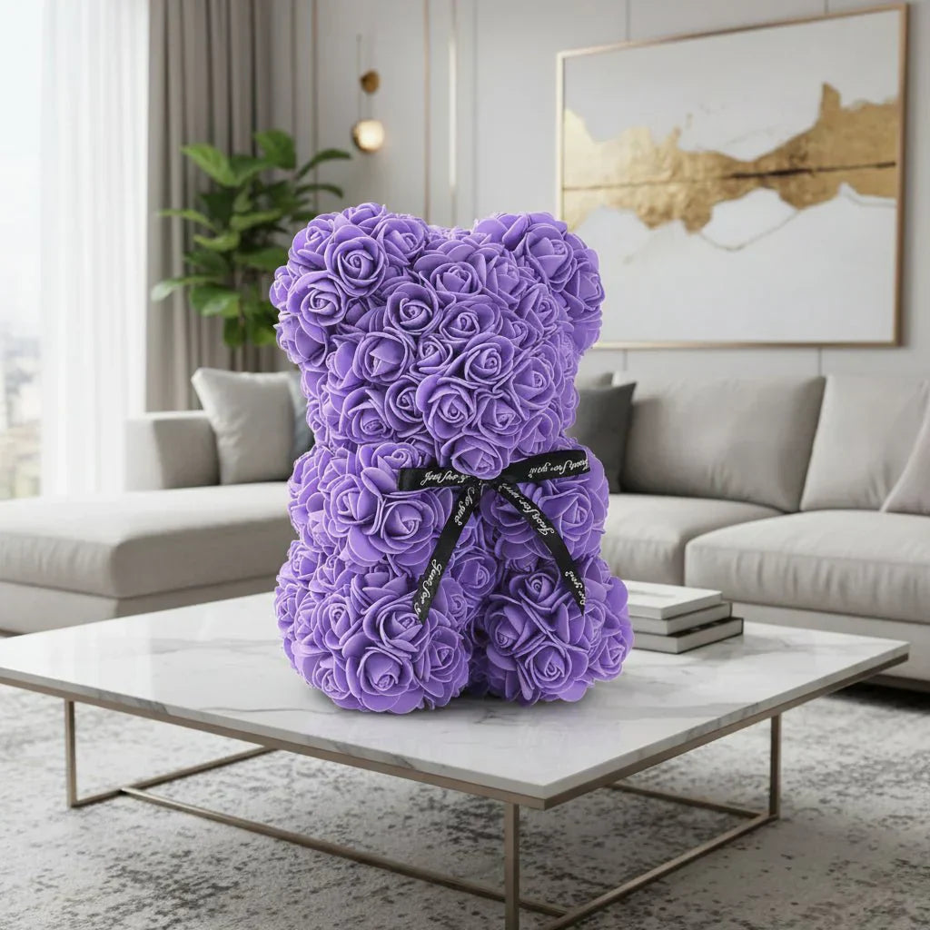 Eternal Rose Bear Handmade Rose Teddy With Preserved Blooms