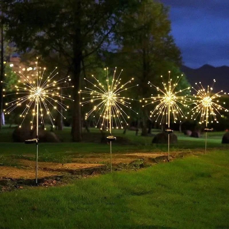 Solar-Gartenlampe mit eleganten LED-Feuerwerkslichtern für den Außenbereich IP65 Solarbetrieben