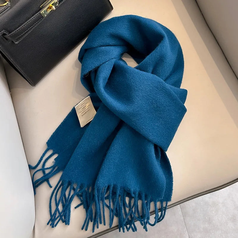 Lyvara vlněná zimní šála unisex, teplá, jednobarevná, měkká a pohodlná