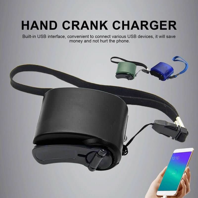 PulseCharge Tragbares Handkurbel-Notladegerät mit USB und LED