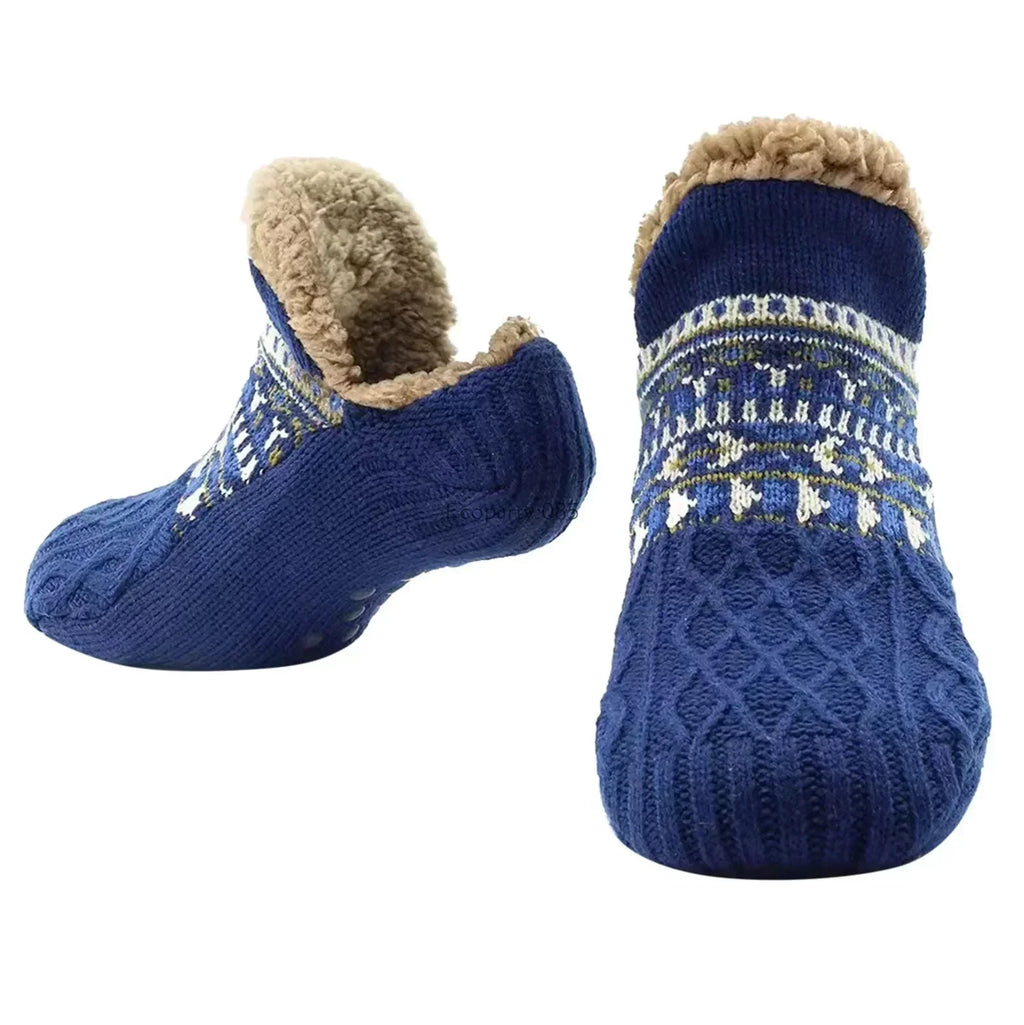 CozyStep Non-Slip Socks For Yoga And Snow Warm Unisex Indoor Slippers For Fall And Winter