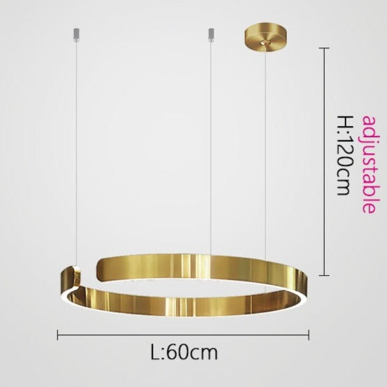 Luma Circle LED Lysekrone Metal Luksus Pendellampe