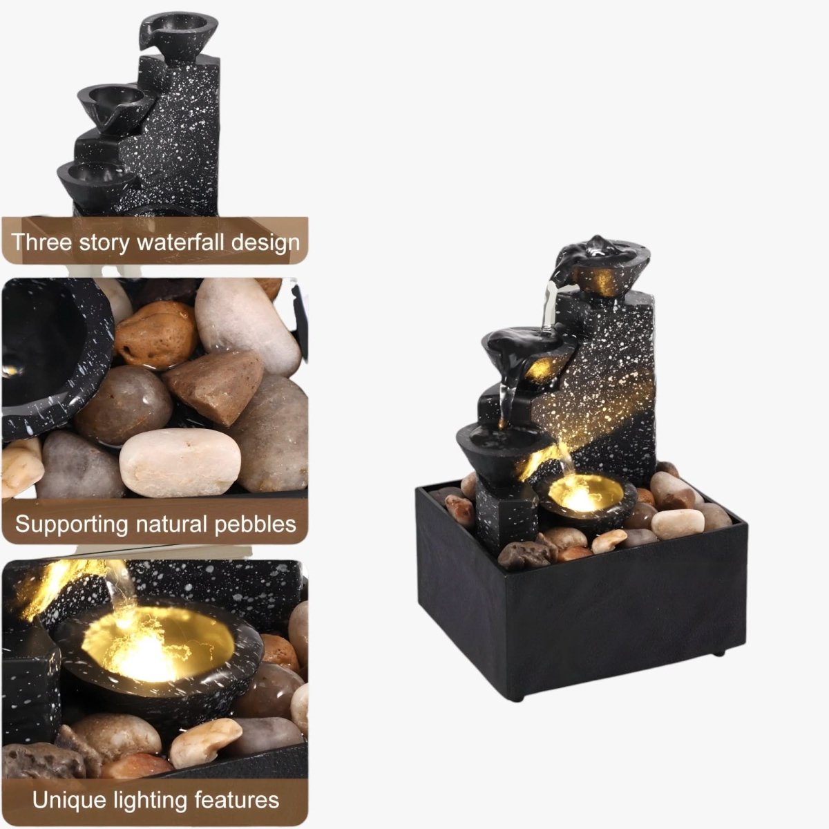 Tranquil Stream Tabletop Waterfall Fountain For Relaxation