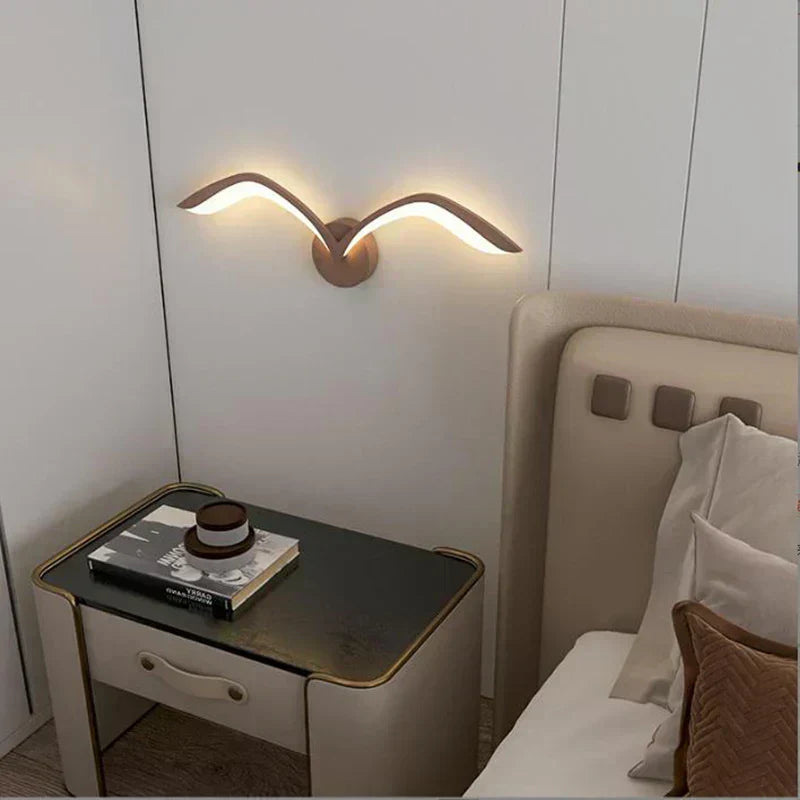 Seagull Shaped Wall Light Sconce For Serene Hallway Ambience And Soft Glow