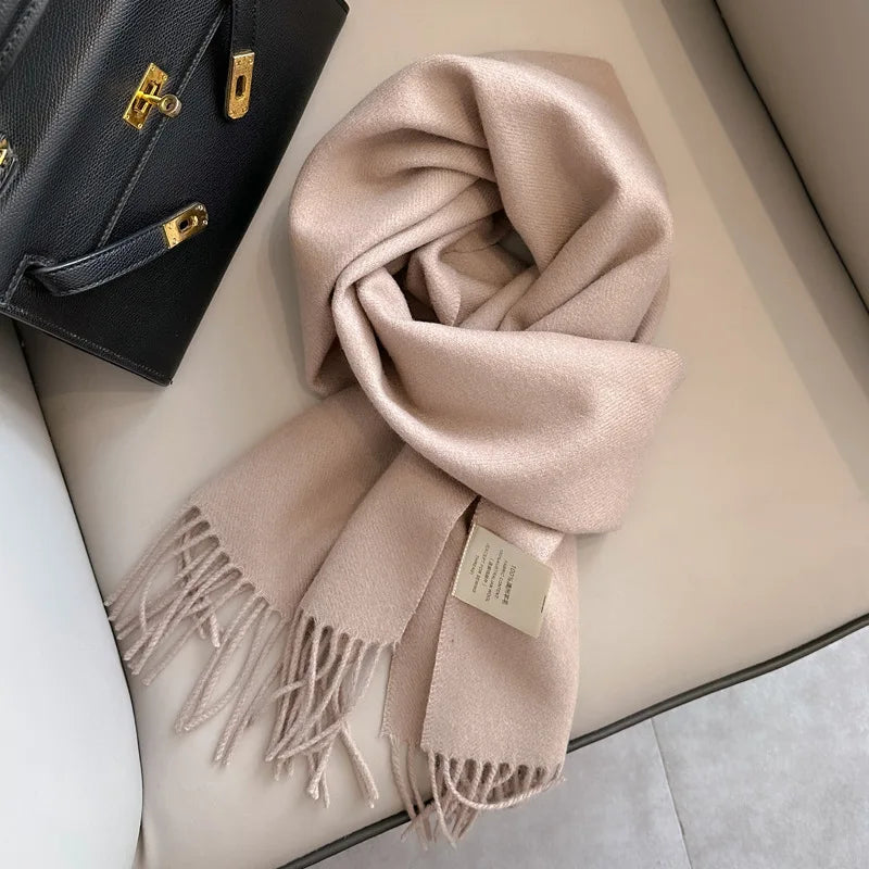 Lyvara vlněná zimní šála unisex, teplá, jednobarevná, měkká a pohodlná