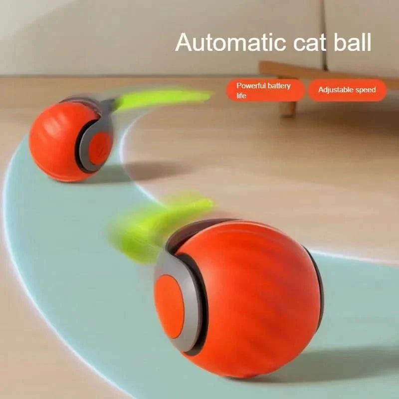 PawVibe Interactive Rolling Toy - USB Rechargeable with Faux Tail for Pets