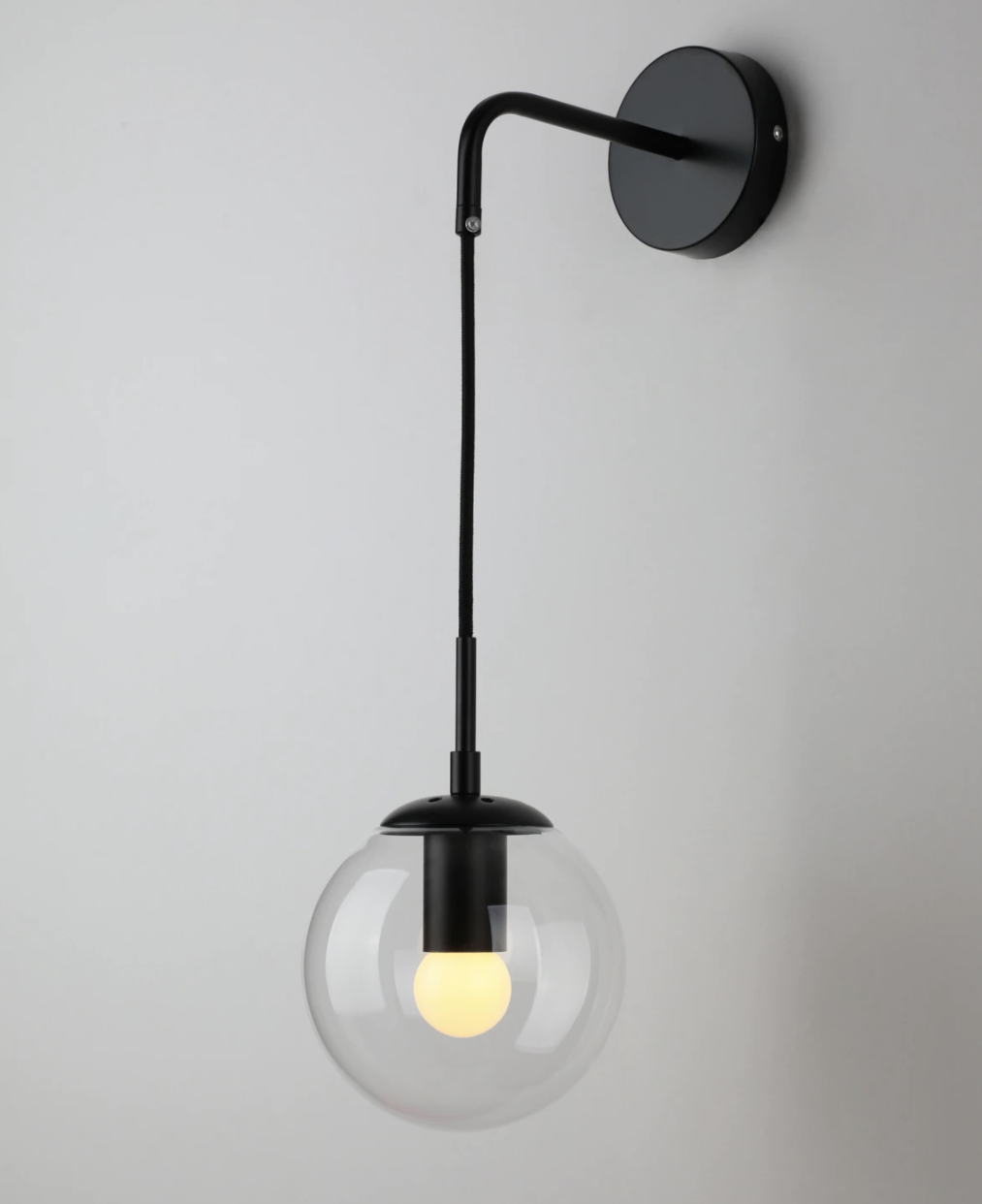 Elegant LumaGlide Glass Globe Wall Sconce Hanging Lamp