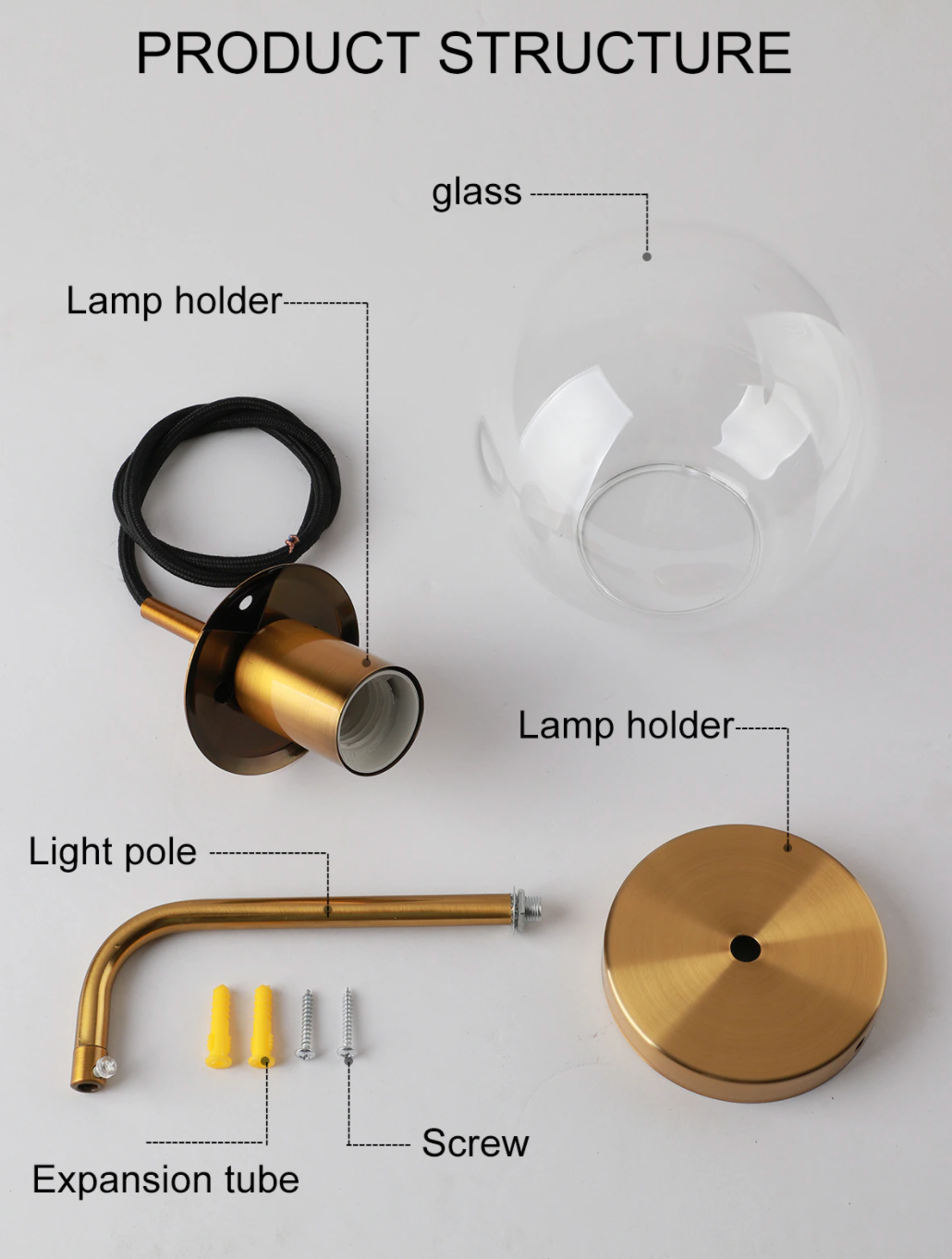 Elegant LumaGlide Glass Globe Wall Sconce Hanging Lamp