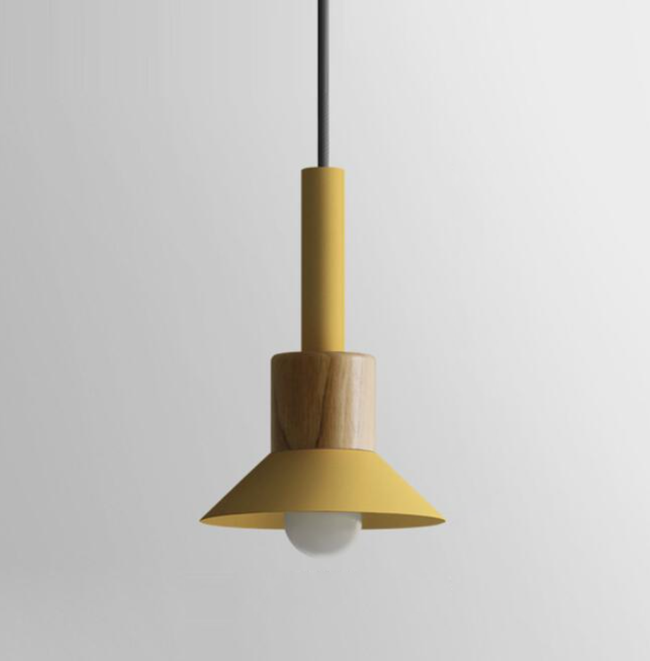 Averyn Metal and Wood Pendant Lights for Colorful Rooms