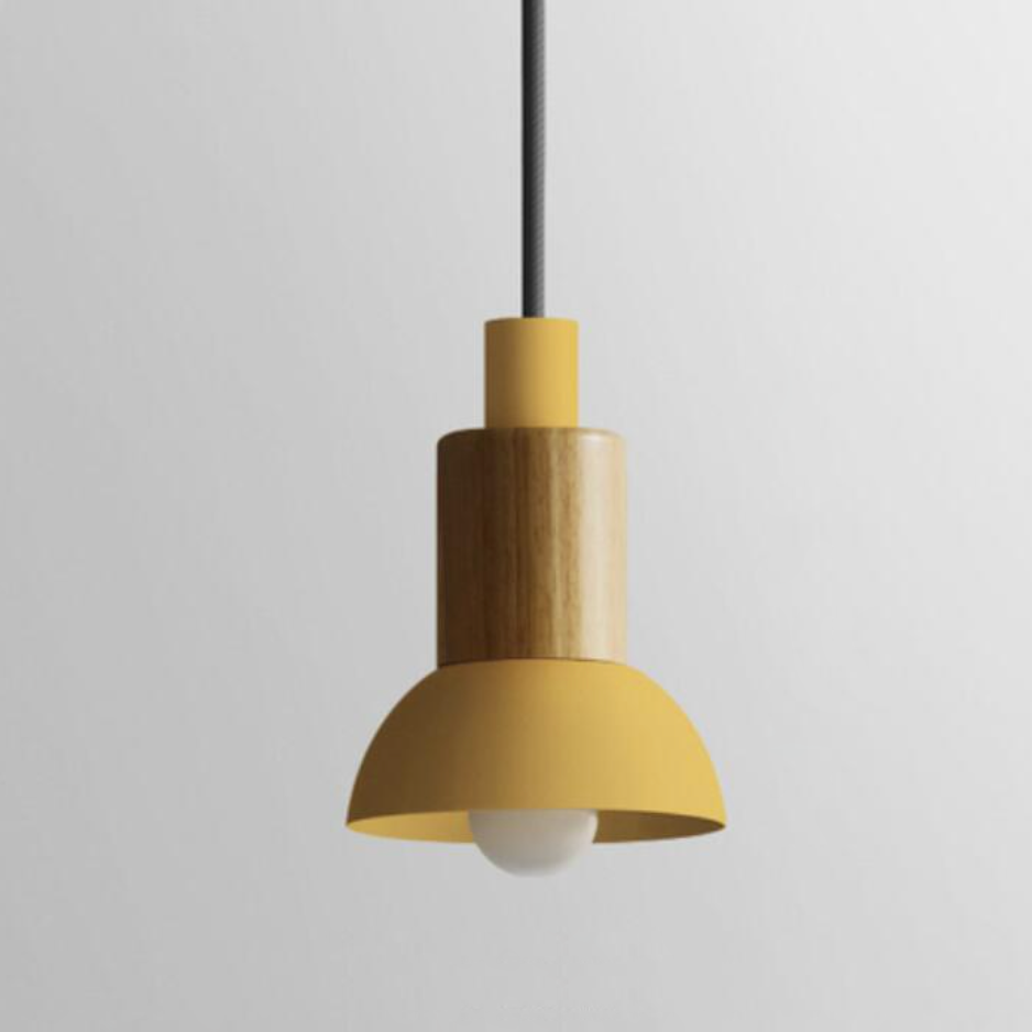 Averyn Metal and Wood Pendant Lights for Colorful Rooms