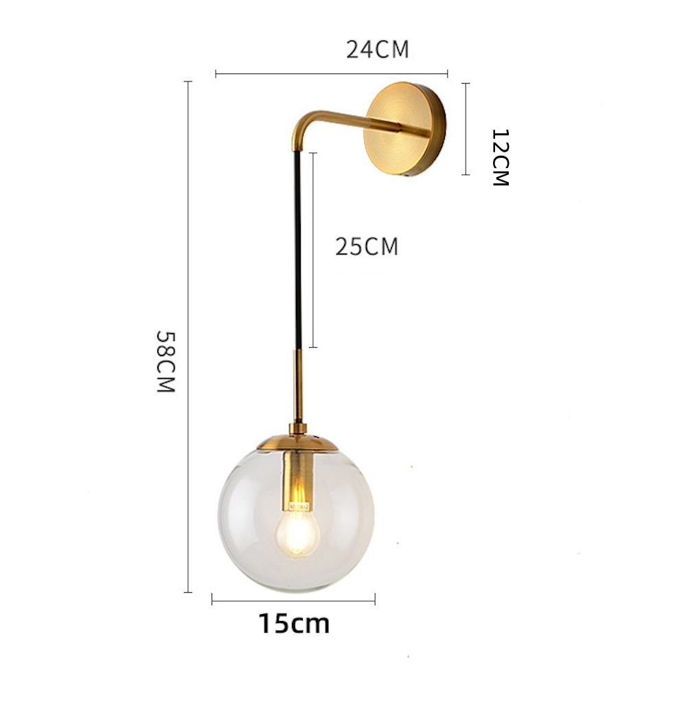 Elegant LumaGlide Glass Globe Wall Sconce Hanging Lamp
