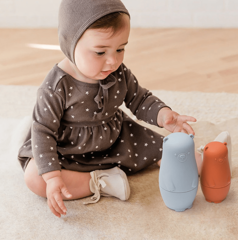 BrightNest Stackable Silicone Nesting Dolls for Fine Motor Skills