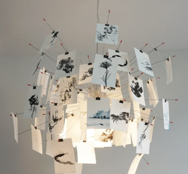 Ingo Maurer Zettel Chandelier By DIY Illumination Personalized Lighting