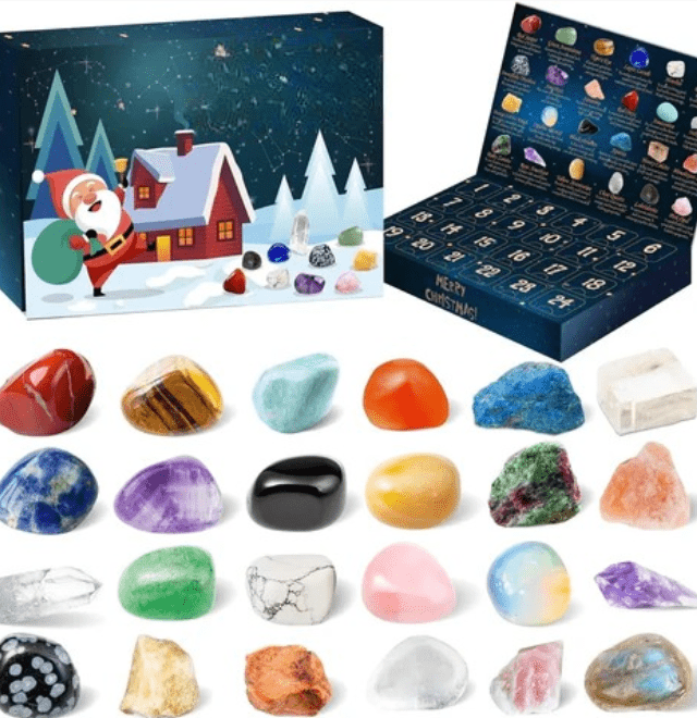 GemQuest Advent Calendar With 24 Real Gemstones For Young Explorers