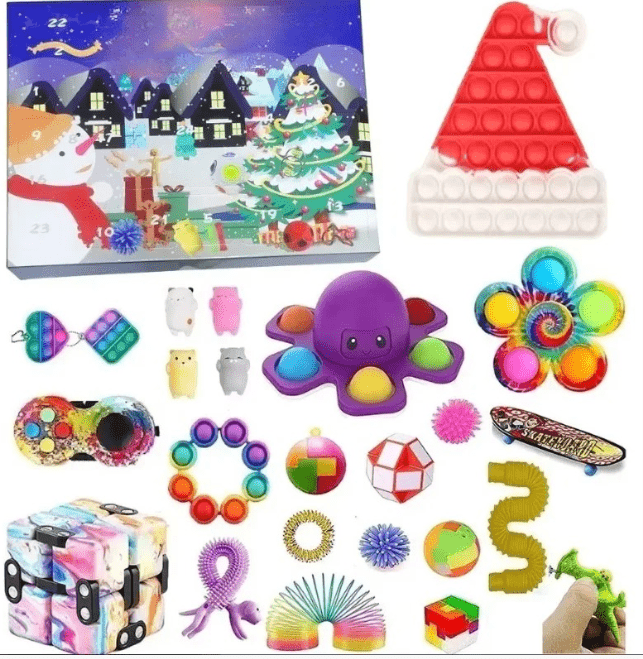 LumenJoy adventní kalendář s hračkami pro smyslové vnímání pro děti