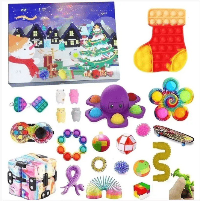 LumenJoy adventní kalendář s hračkami pro smyslové vnímání pro děti