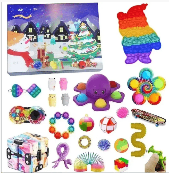 LumenJoy adventní kalendář s hračkami pro smyslové vnímání pro děti