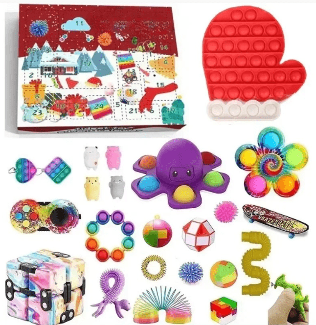 LumenJoy adventní kalendář s hračkami pro smyslové vnímání pro děti