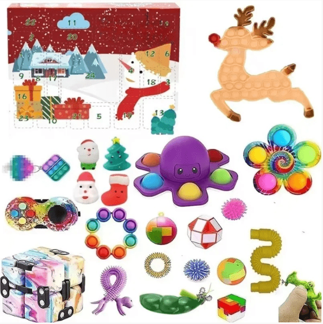 LumenJoy adventní kalendář s hračkami pro smyslové vnímání pro děti
