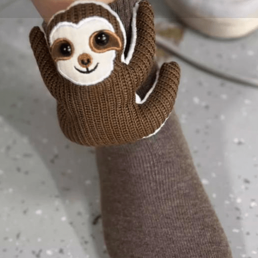 CuddleStride Cozy House Socks With Cute 3D Animal Accent And Non-Slip Sole
