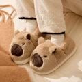 SnuggleNest Capybara Plush Indoor Slippers With Cozy Fit And Non Slip Sole
