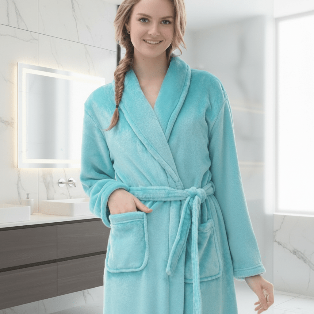 Aura Absorbent Cotton Bathrobe for Peaceful Relaxation
