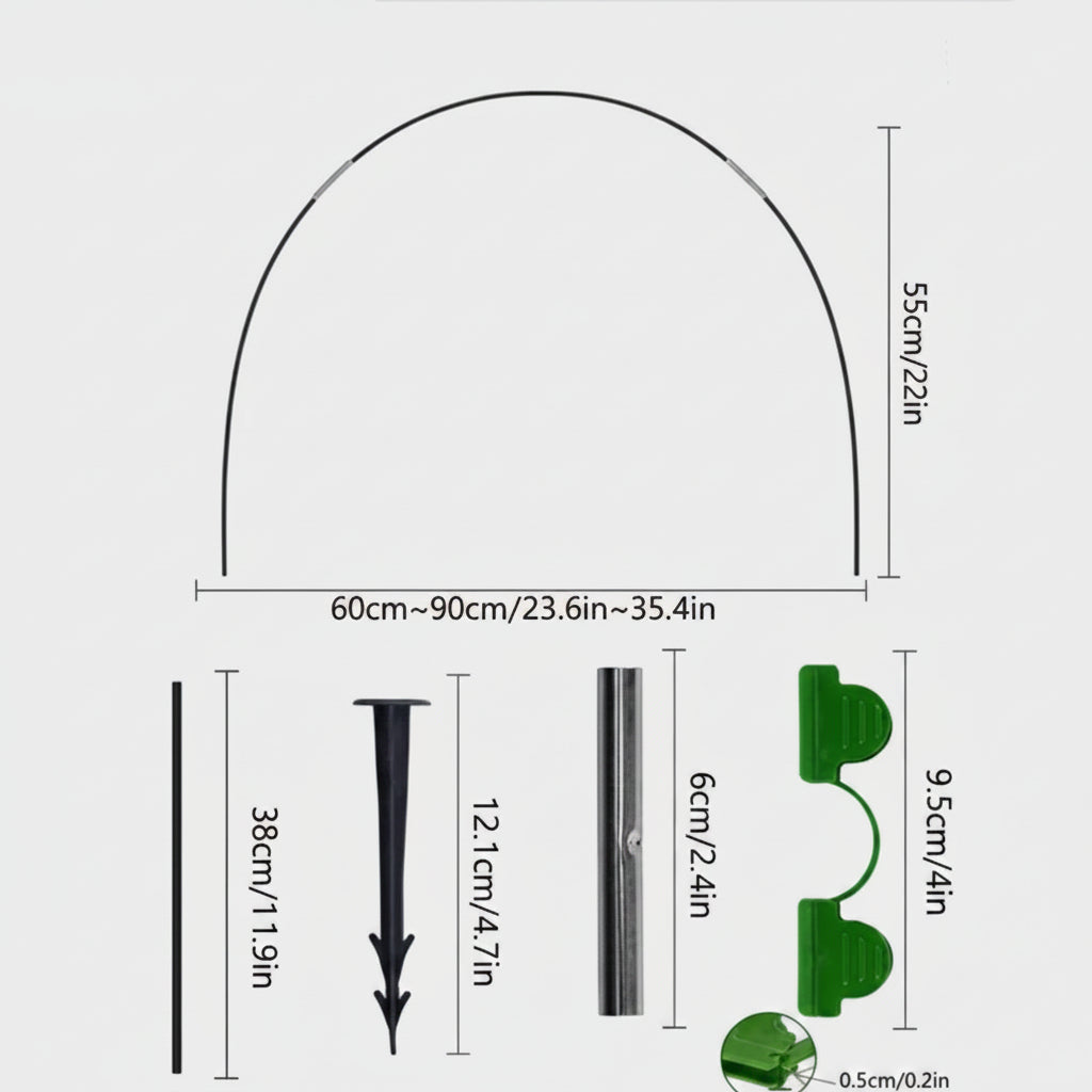 Serra a tunnel in polietilene da giardino a 5 pezzi per la protezione delle piante tutto l'anno