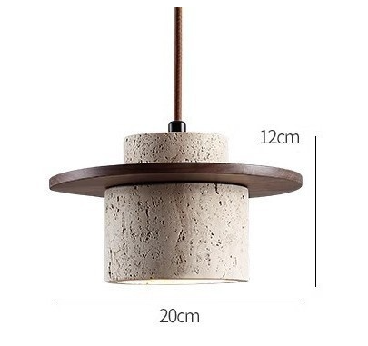 Závěsná lampa Coren z travertinového kamene s rustikálním světlem