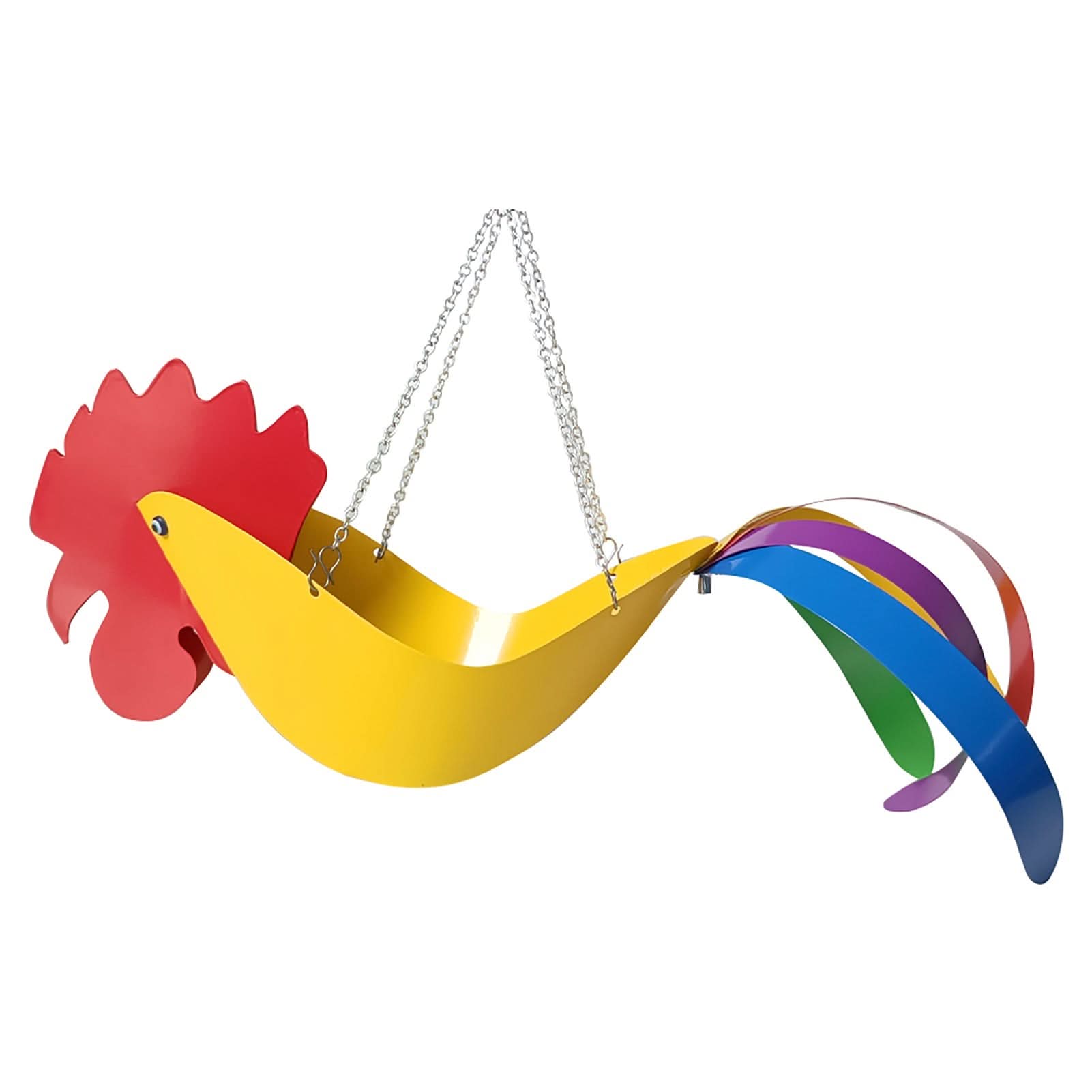 Hanging Plant Bowl With Colorful Chicken Design Garden Decor