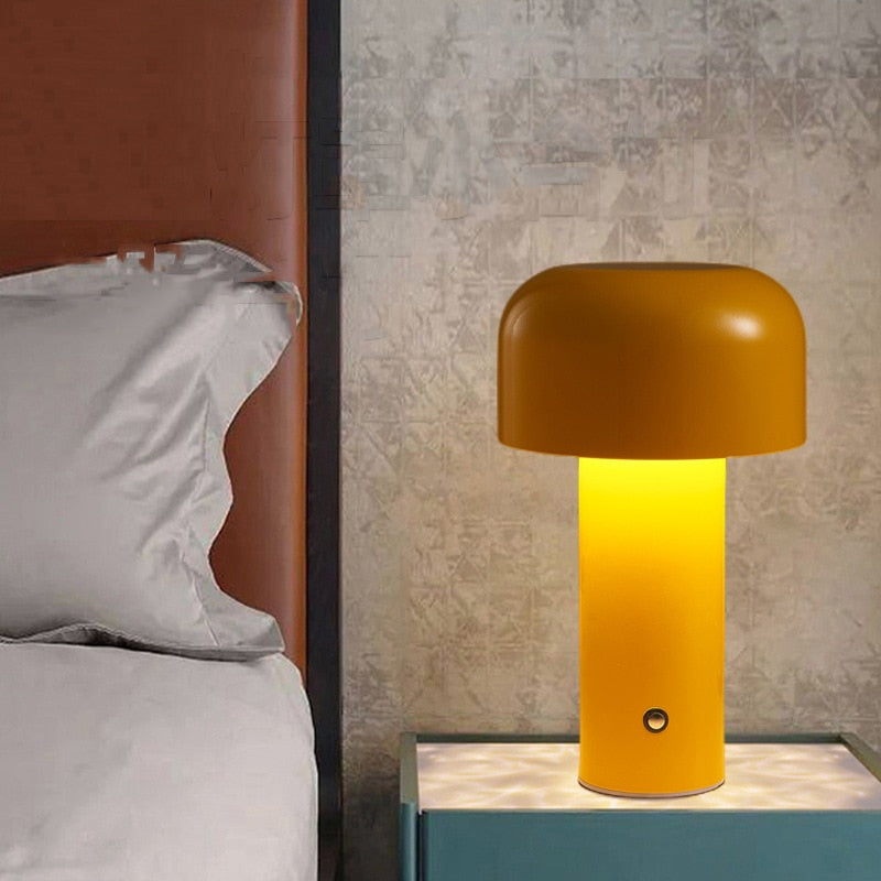 Lunetta Cordless Mushroom Table Lamp in Italian Style