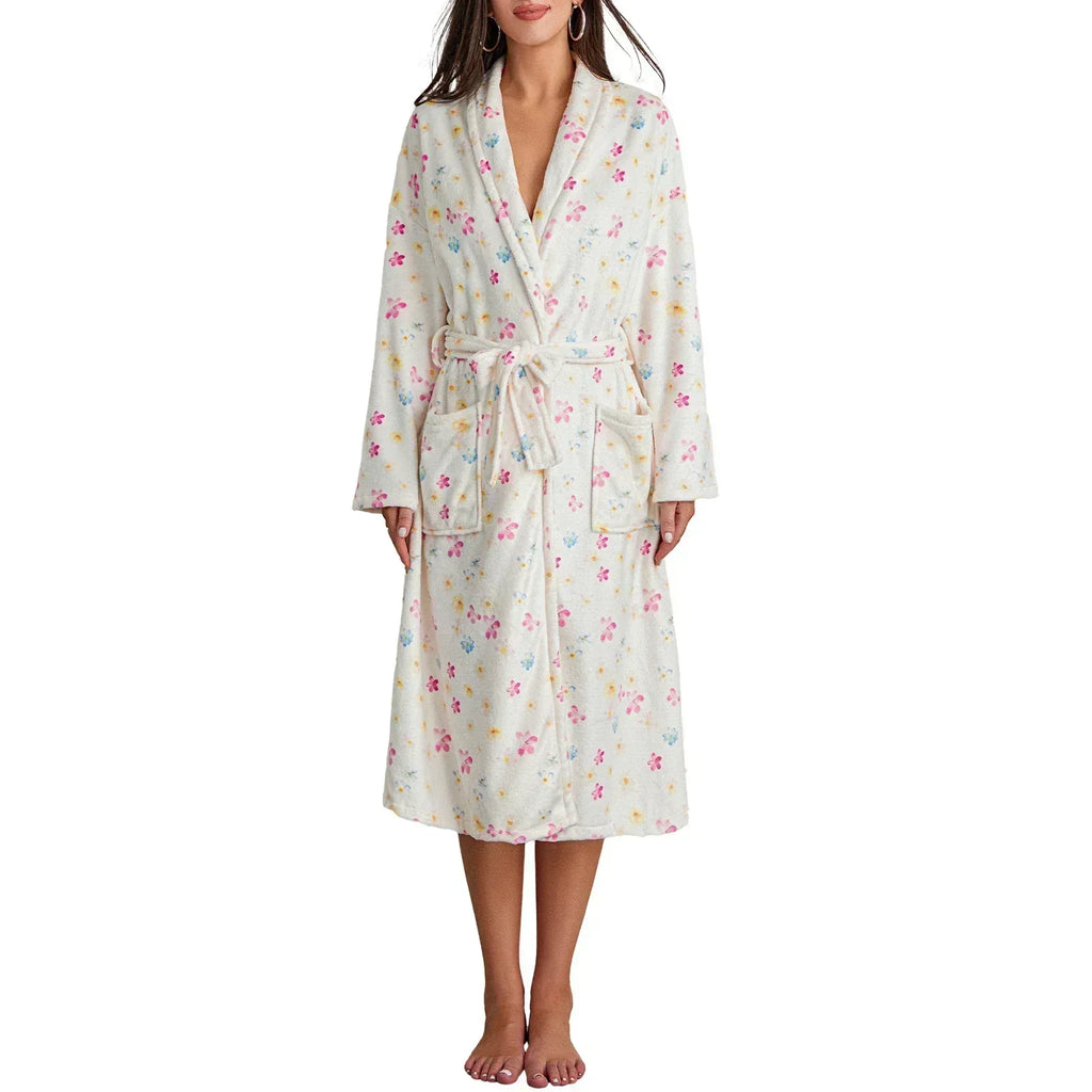 BlossomWrap Cozy Indoor Robe For Home Comfort And Warmth