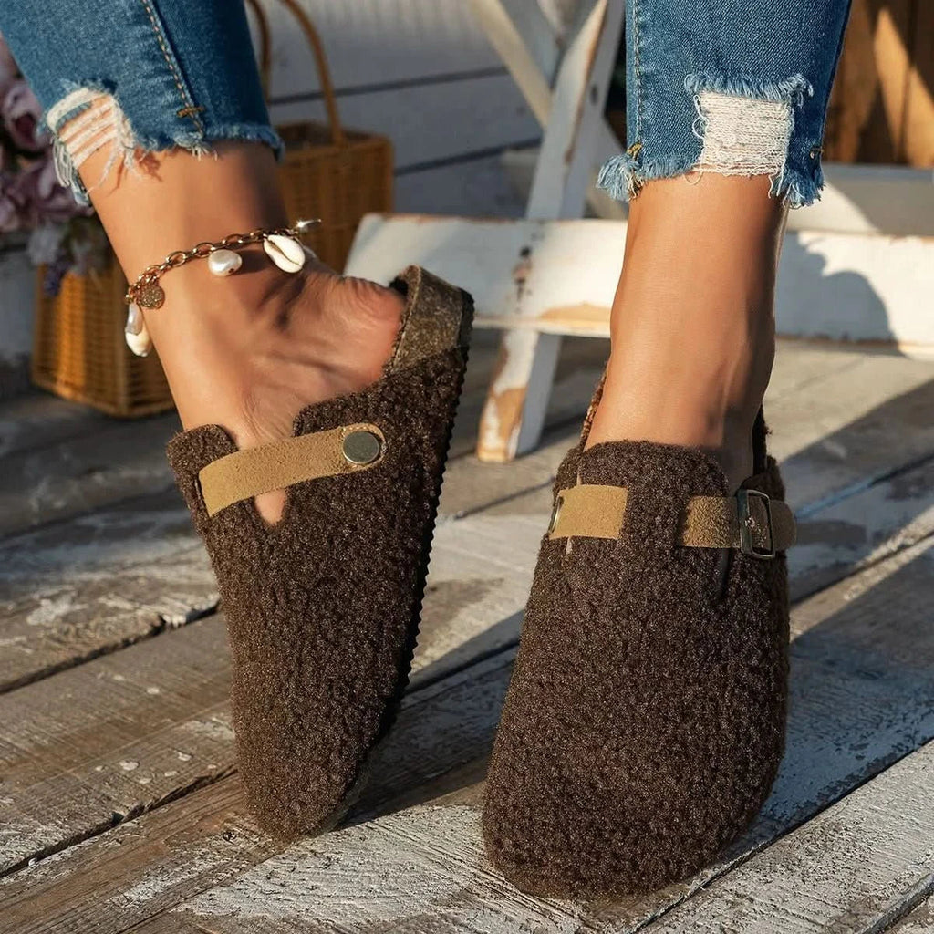 AuroraLuxe Sheepskin Wool Slippers For Ultimate Winter Comfort