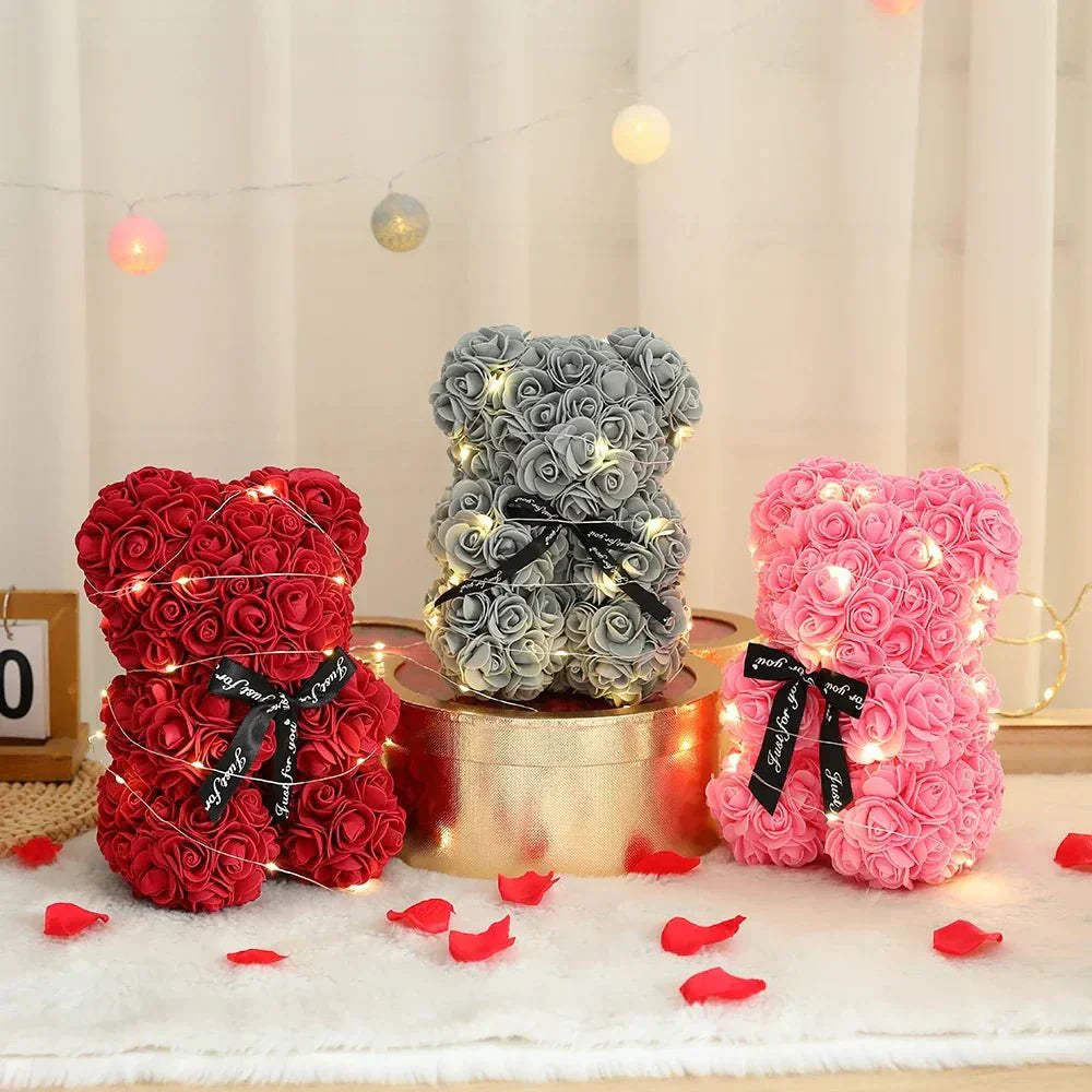 Amara Romantic Eternal Rose Teddy Bear Gift Set for Special Occasions