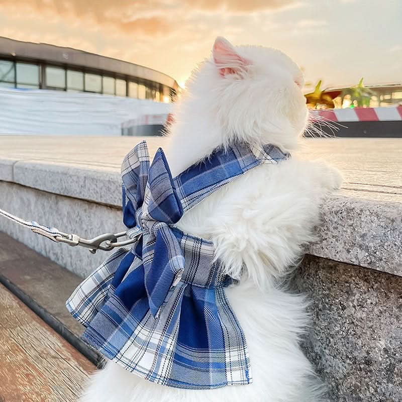 AuroraPaw Adjustable Dog Harness With Elegant Bow For Stylish Walks