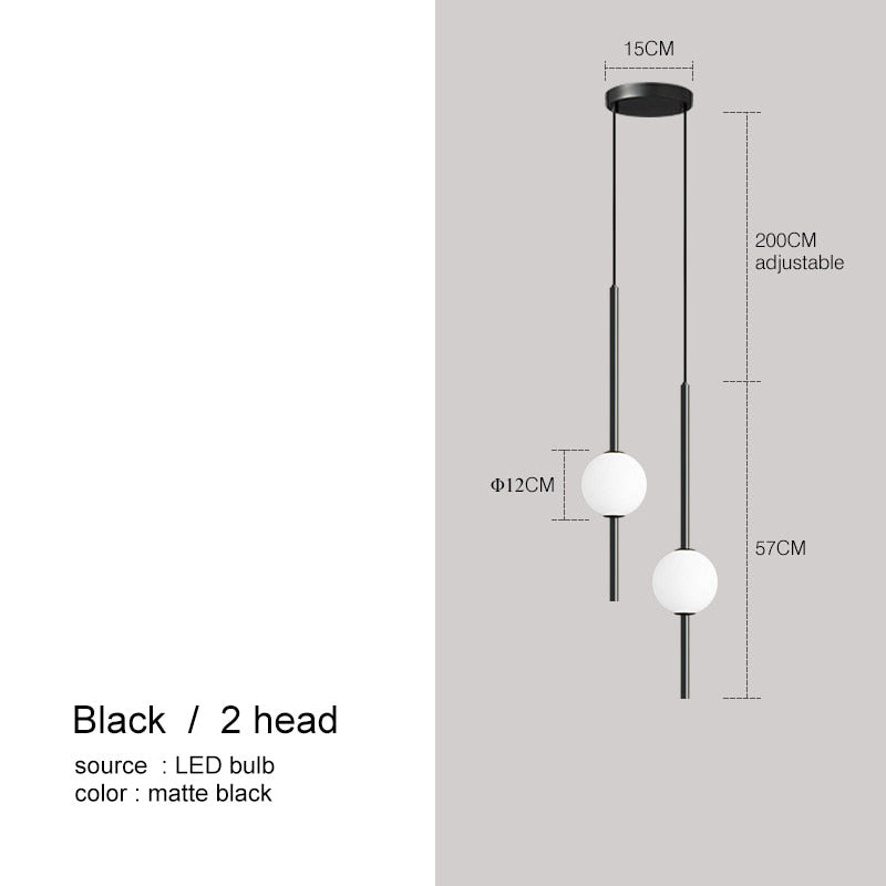 Moole Doon Nordycka szklana kula wisząca lampa minimalistyczne oświetlenie pokoju