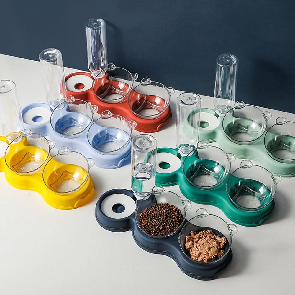 SafeFeast 3-in-1 Feeding Station With Drinking Dispenser And Raised Bowl