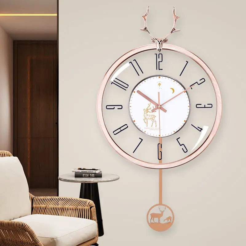 ساعة حائط فاخرة PolarisClock بآلية صامتة لغرف المعيشة