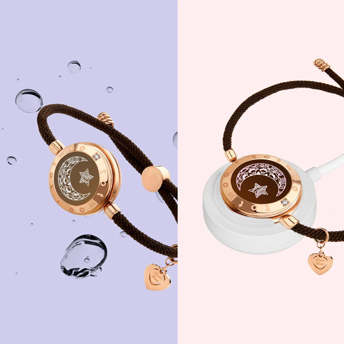 Totwoo Moon And Sun Love Bracelets For Couples Long Distance Touch Light Up And Vibrate