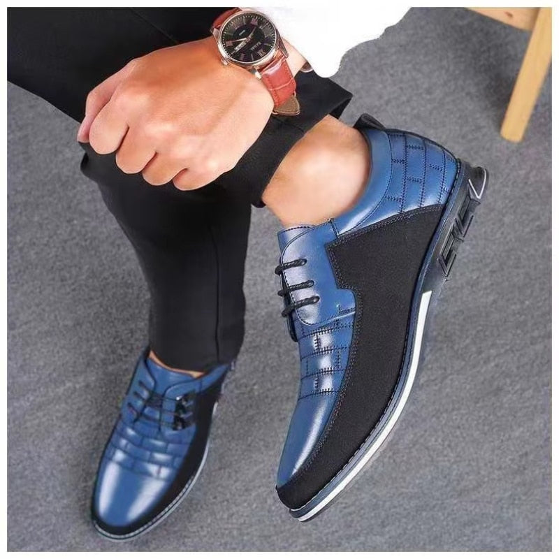 Nadčasové kožené nazouvací boty pro muže, elegantní každodenní nošení
