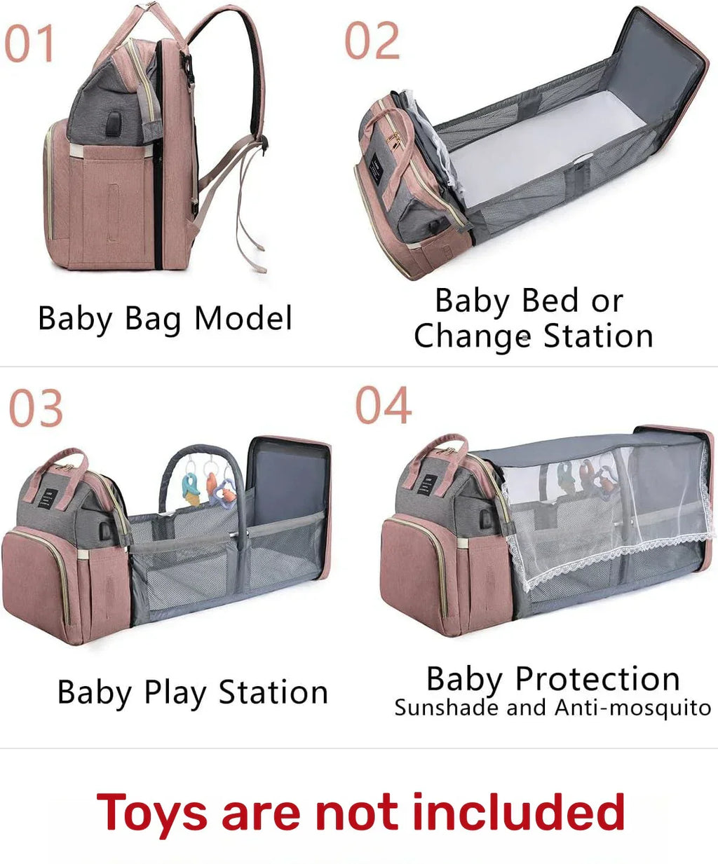 Baby Backpack With Foldable Bed For Travel And Diaper Storage