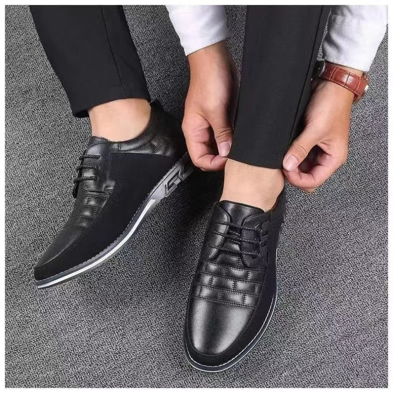 Nadčasové kožené nazouvací boty pro muže, elegantní každodenní nošení