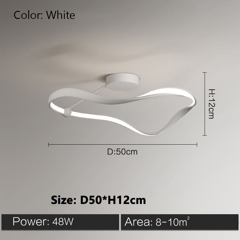 Abstract Minimalist LED Ceiling Light With Remote Dimming