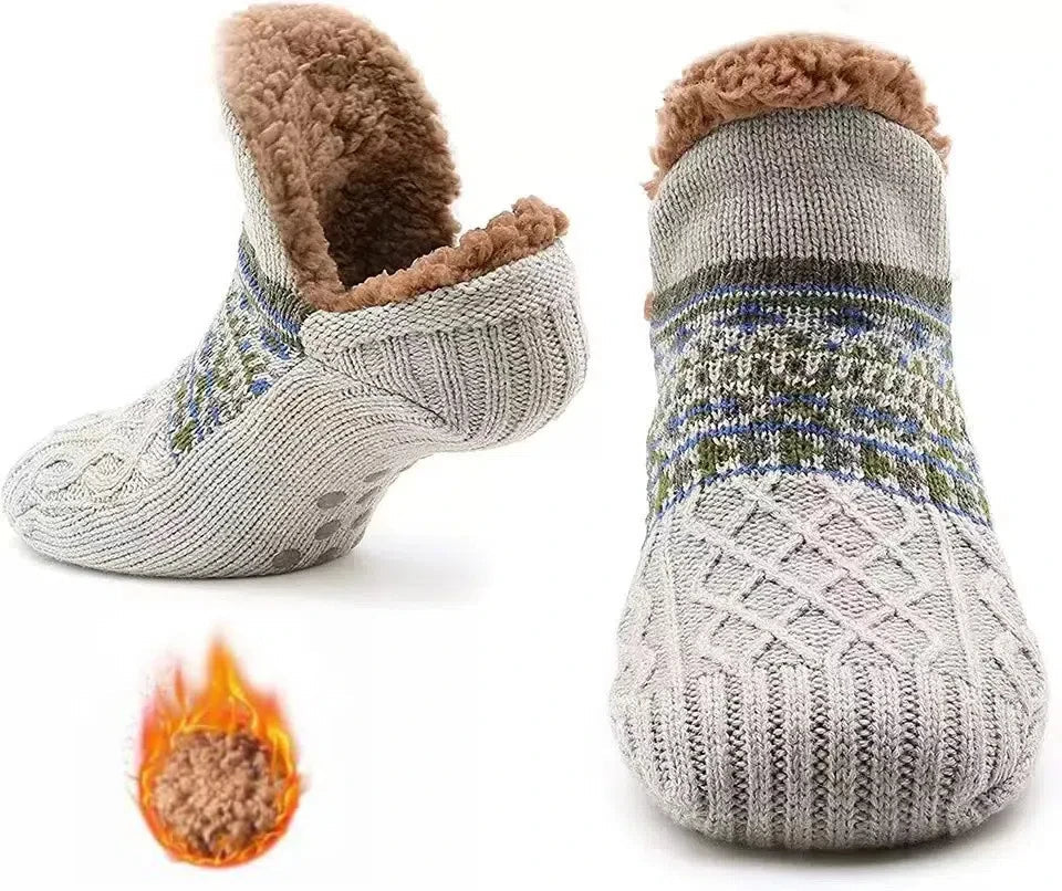 CozyStep Non-Slip Socks For Yoga And Snow Warm Unisex Indoor Slippers For Fall And Winter
